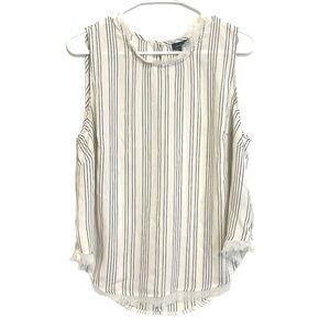 2/$15 Who What Wear - Black and Off White Striped Sleeveless Blouse/Top